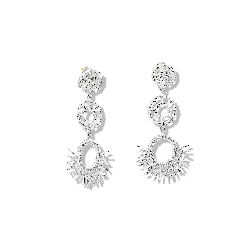 Raffia Triple Earrings Silver