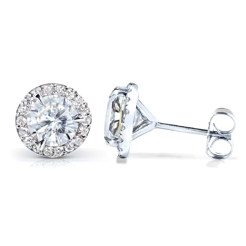 Round Halo Stud Earrings