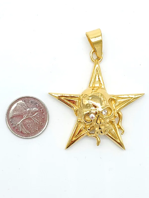 SP-03 skull star, gold color, 55mm width, 70mm high, 14mm thick