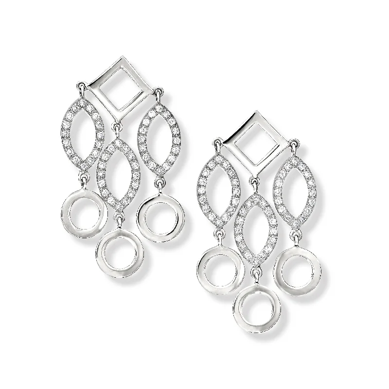 Temple of Heaven Earrings 18ct White Gold - Diamond